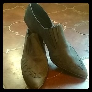 Ellemenno Bohemian Blue Suede Vintage Booties